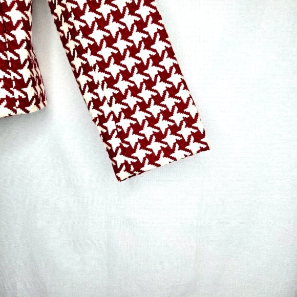 Talbots Red Wool Houndstooth Moto Jacket. Size 8 - Picture 10 of 15